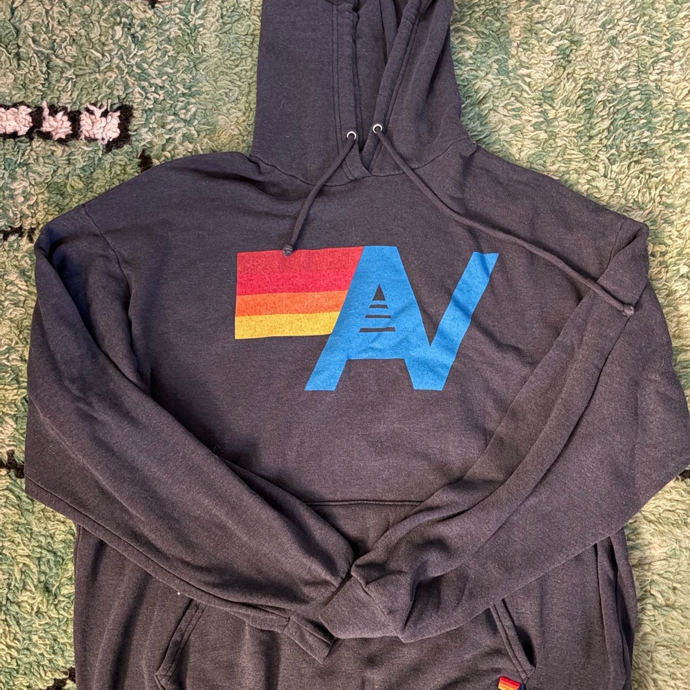 Aviator Nation Unisex Logo Pullover Relaxed Hoodie -- Heather Grey Size L - Picture 8 of 9